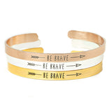 Fashionable Stainless Steel "Be Brave" Bracelet