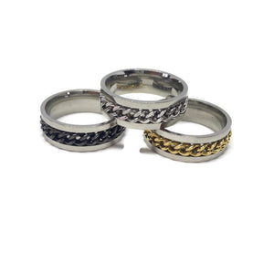 Mens Spinning Chain Ring - 3Colors