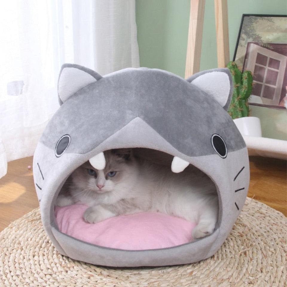 Cat Cartoon Cozy Bed